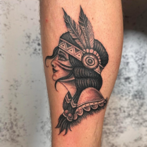 Black and grey tattoos old school traditional gypsy girl tattoo indian girl tattoo